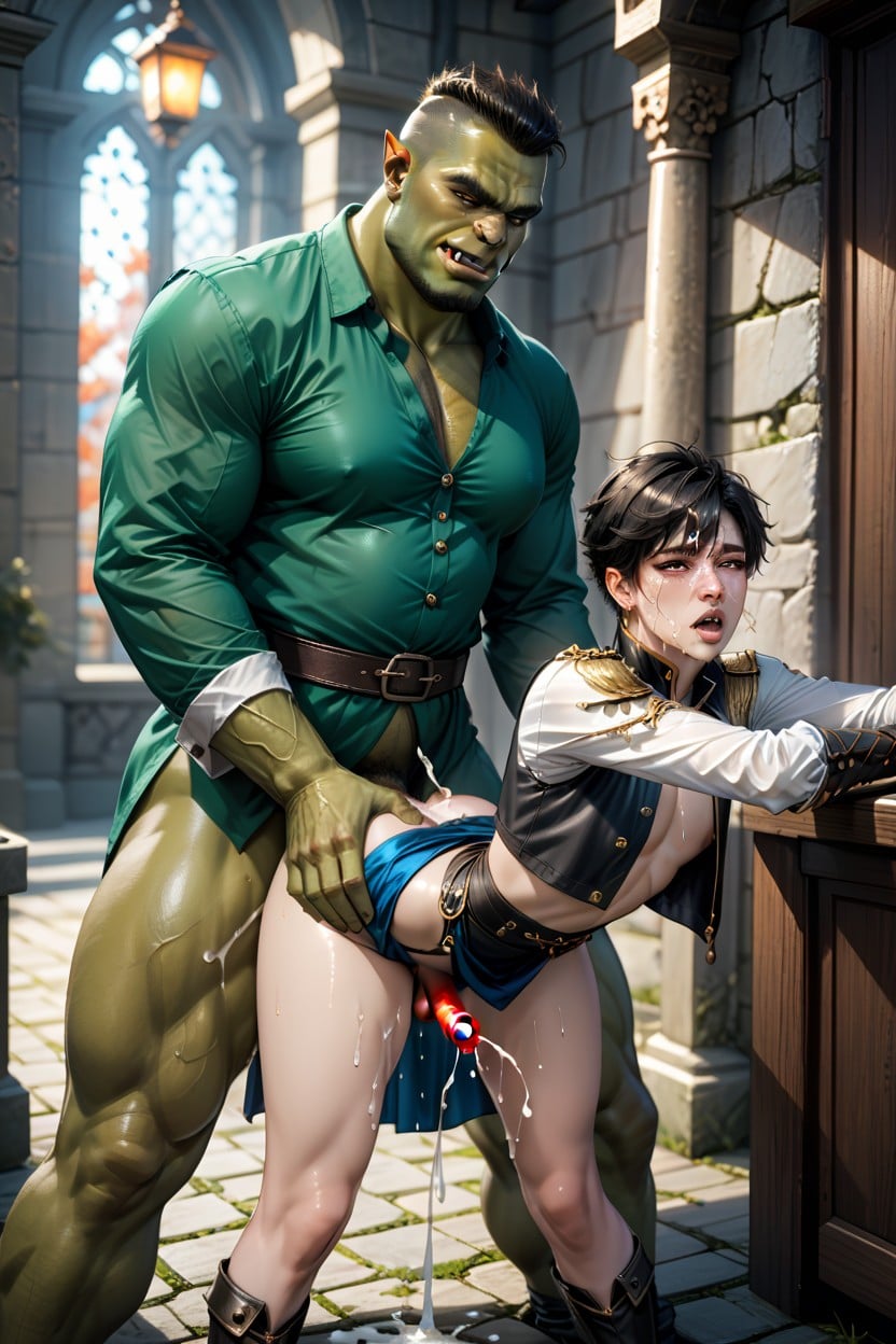 Orc Dick In Ass, Detailed Hypercock, 開いた服 ゲイAIポルノ
