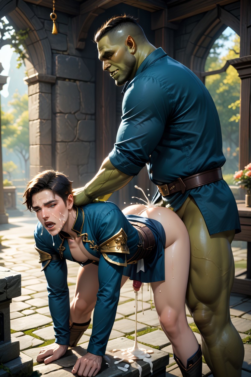 Human, Cum Puddle, Bent Over Porno IA Gay