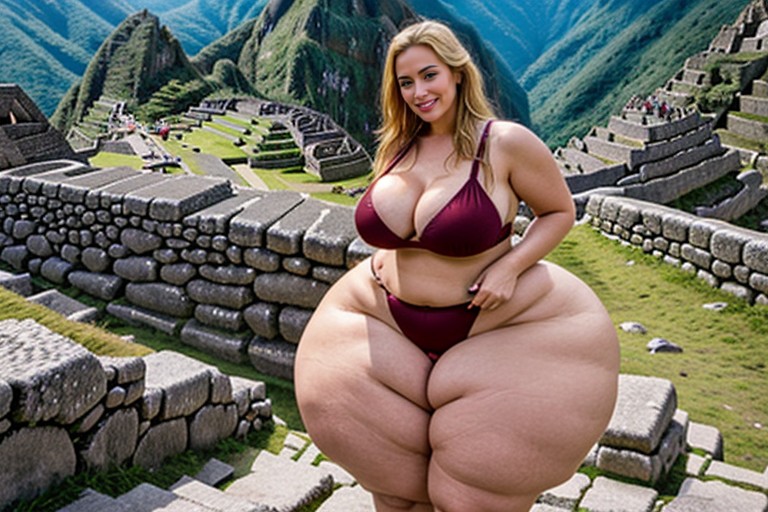 Exaggerated Enormous Bust, Antarctica Landscape, Extremely Gigantic Bust AI Porn