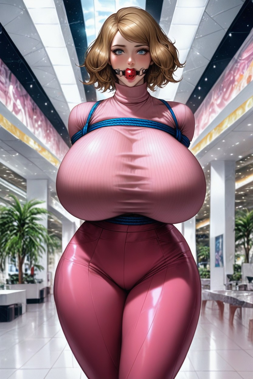 In The Mall, Sad, Giant Expansion Breast AI Porn