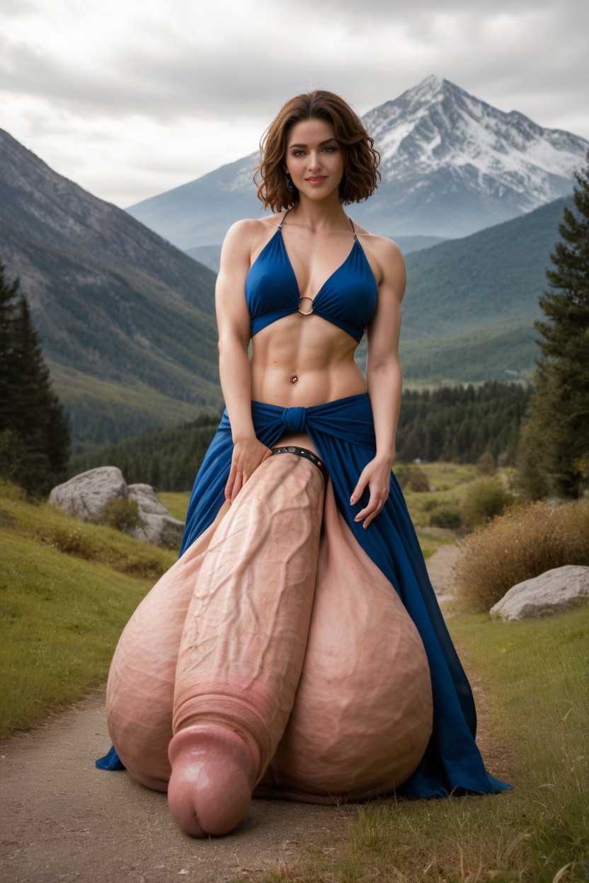 Skinny, Hyper Balls, Gigantic Hyper Cock Shemale AI Porn