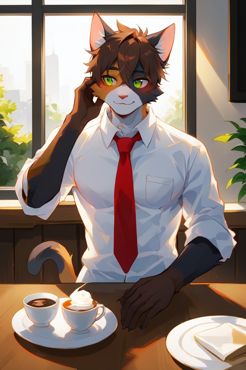 Looking Sideways, Uniform Only, Gay Furry Furry AI Porn
