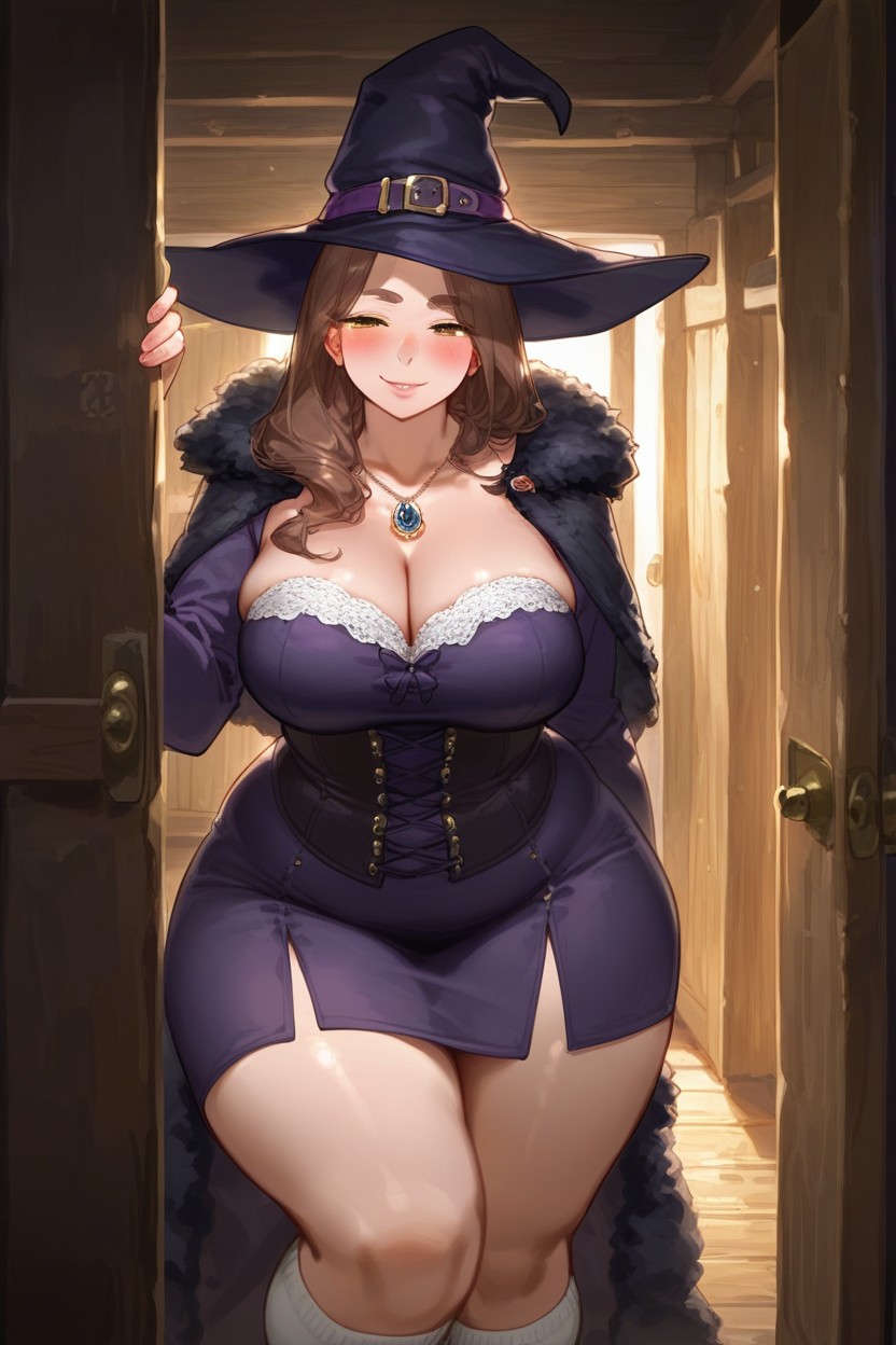 Pale Skin, Long Hair, Wood Cabin Hentai AI Porn