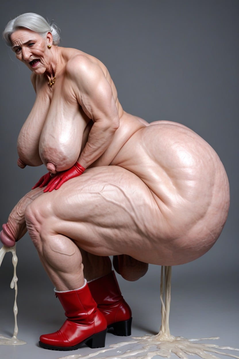 Cellulite Thighs, Erect Cock, Stretch Marks On Ass Shemale AI Porn