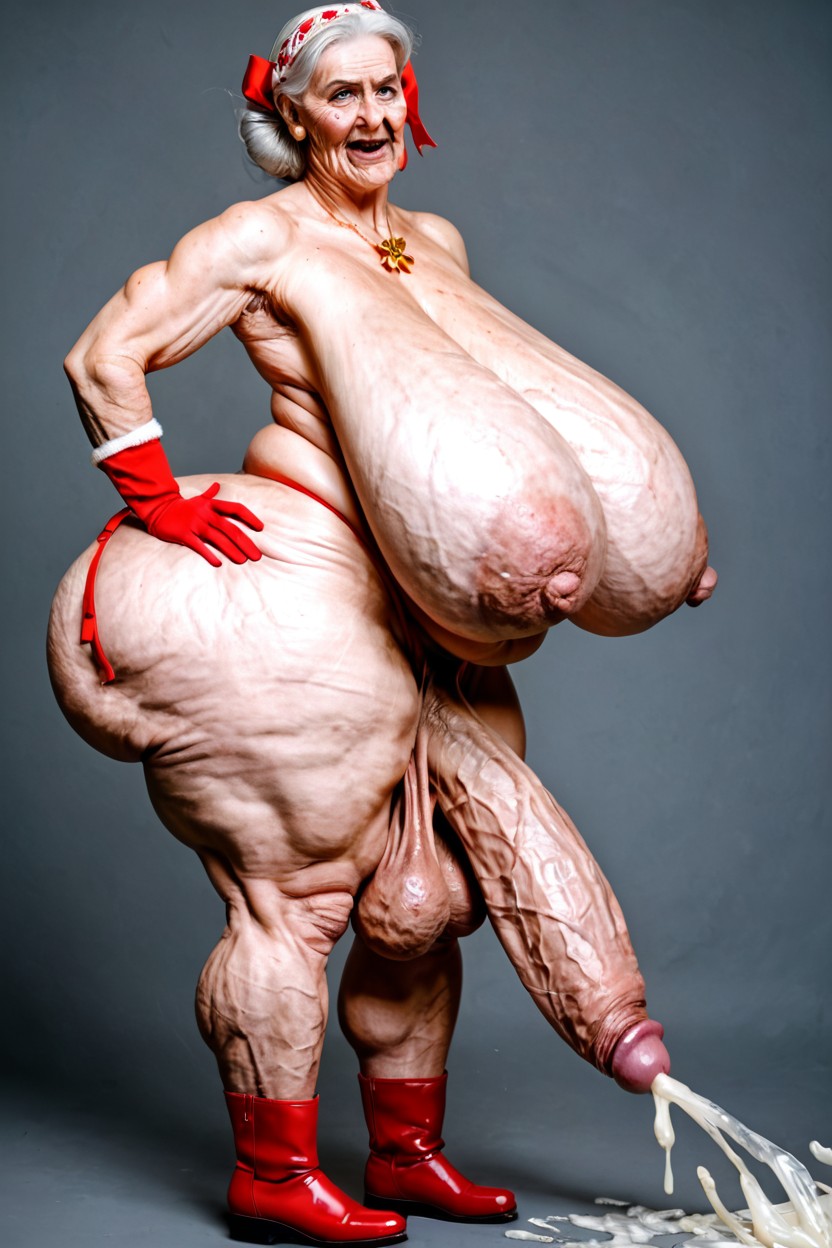 Ugly Skin, Standing, Cellulite Arms Shemale AI Porn