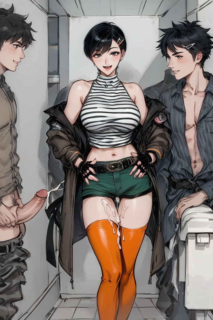 Cross Hairclip, Down Jacket, Belt Hentai AI Porn