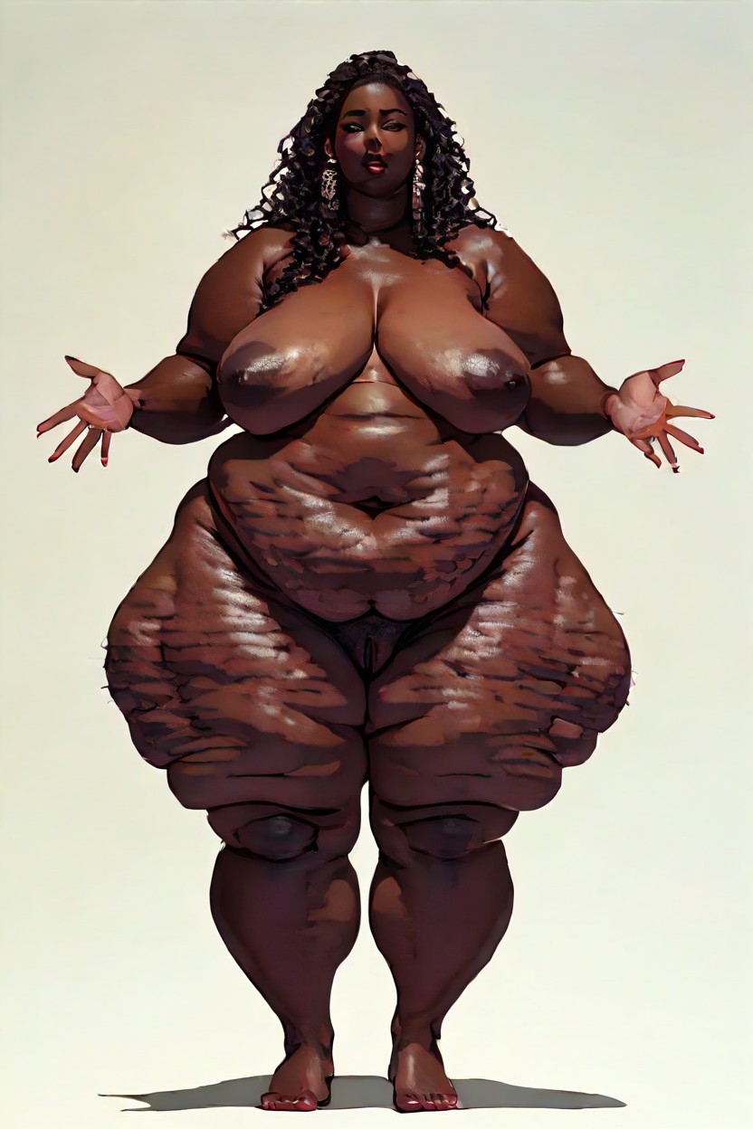 Deepest Cellulite Craters On Her Body, She Is Double Penetrated And Fucked In Her Mouth Also, Maximum Low Hanging Breasts BBW AI Porn