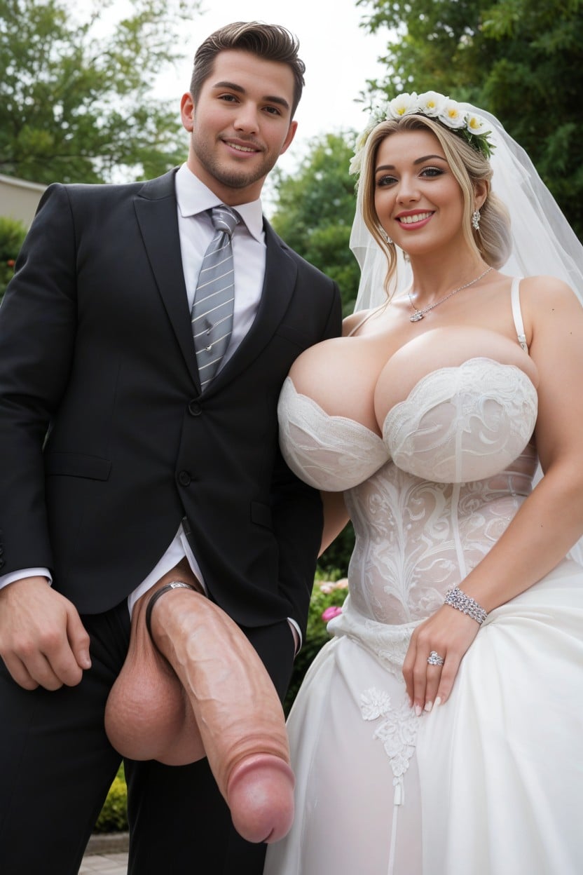 Erect Cocks, Close Up White Wedding Dress, Bimbo AI Porn