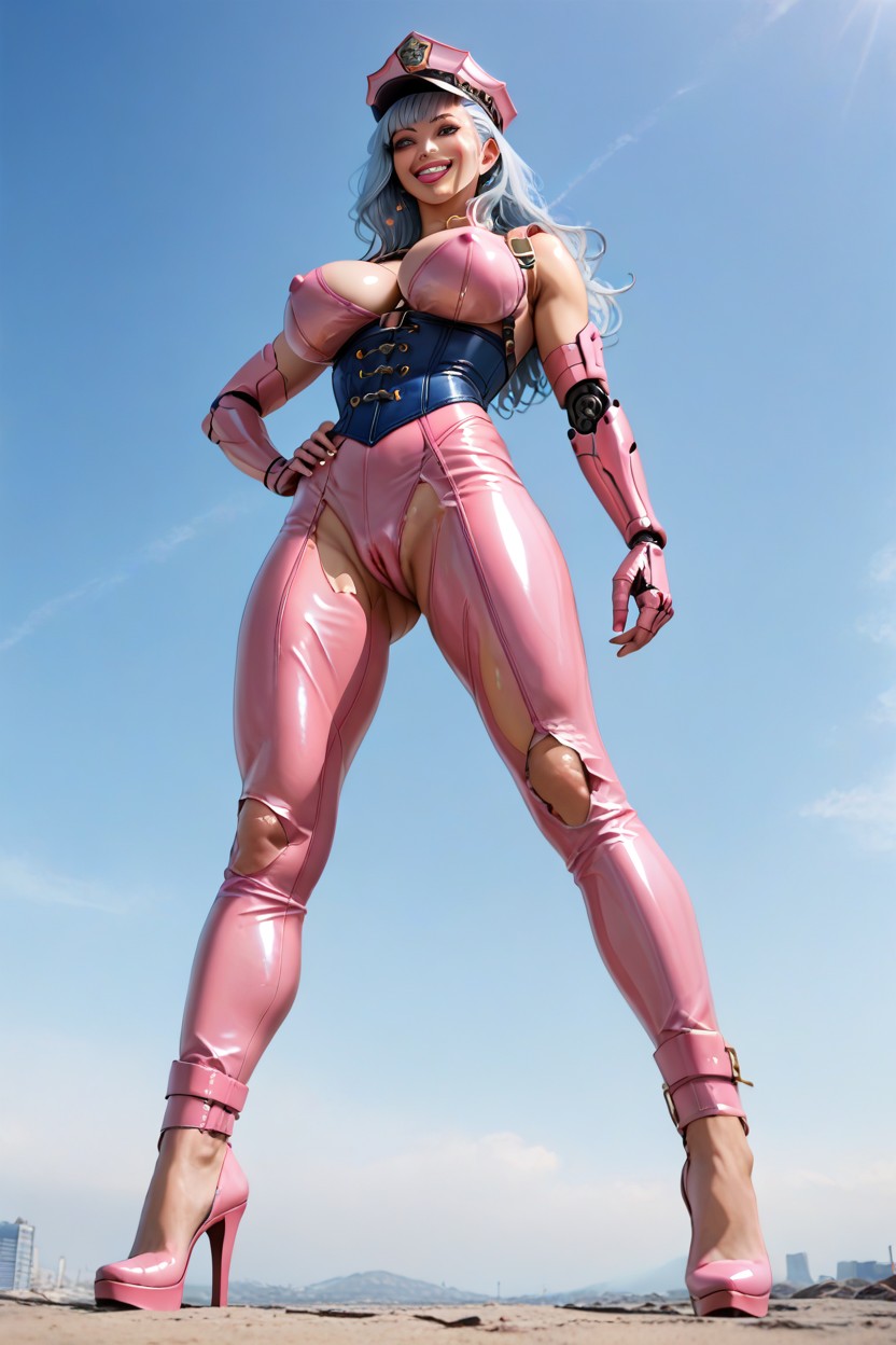 Bottom Up, Extreme Cameltoe, Latex Suit AI Porn