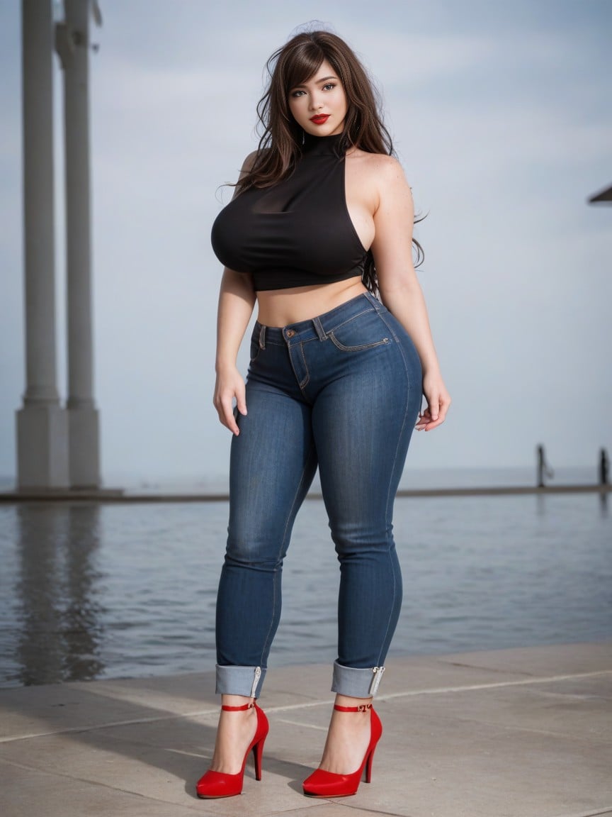 Front View, Round Ass, Perfect Skin AI Porn