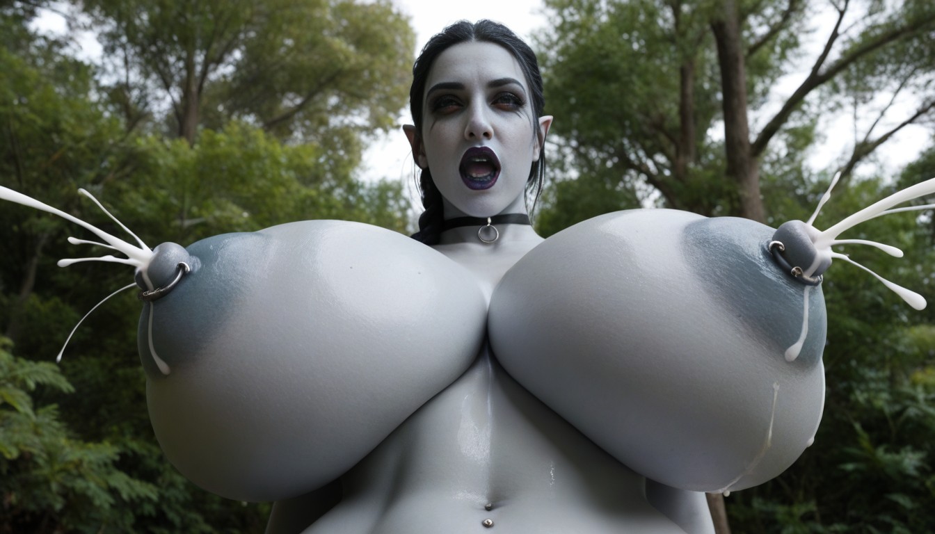 Milk Orgasm, Braided, Goth Makeup AI Porn