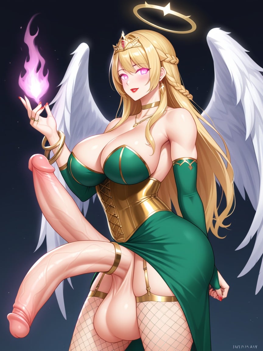 Long Hair, Futanari, Multipenis Shemale AI Porn