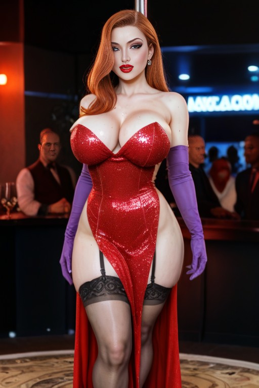 Beautiful Face, Blushing, Thick Thighs AI Porn