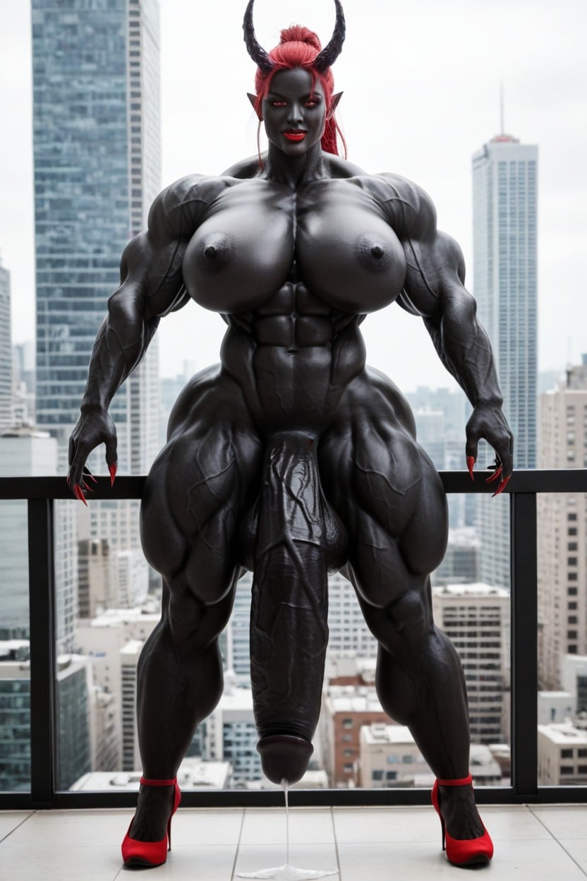Black Cock Is Too Big, Vagina, Big Oni Horns Shemale AI Porn