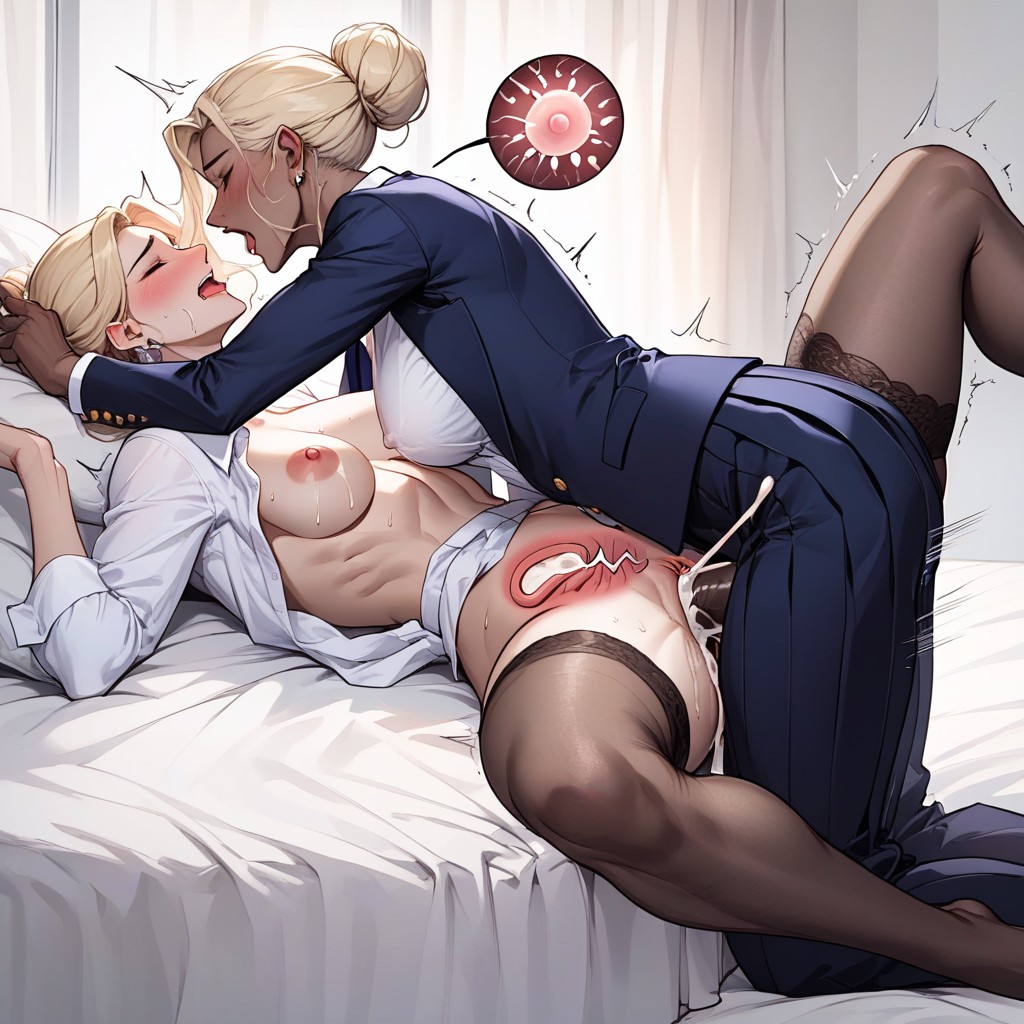 Interracial Sex, Orgasm, Creampie AI Porn