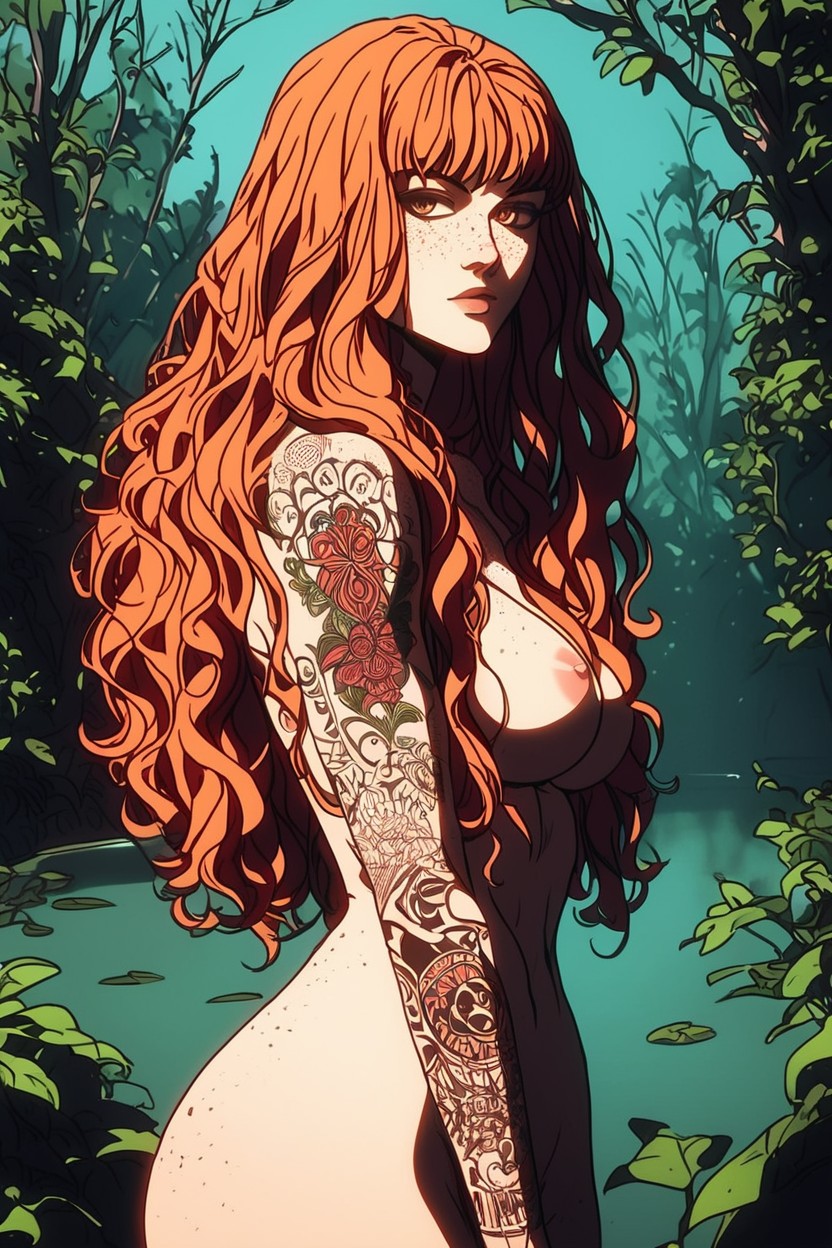 Side View, Ginger, Rounded Ass AI Porn