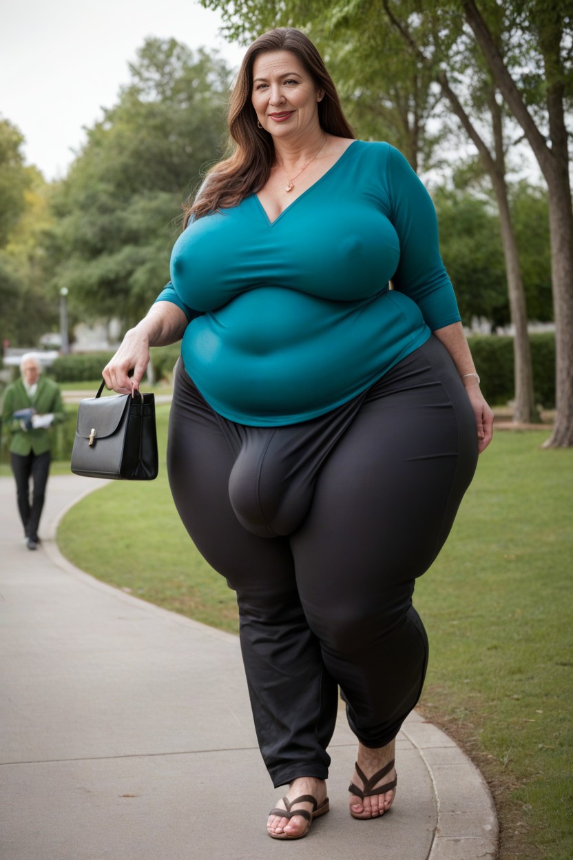 Window With View, Full Body, Turquoise Green Loose Fitted Long Sleeve Shirt AI Porn