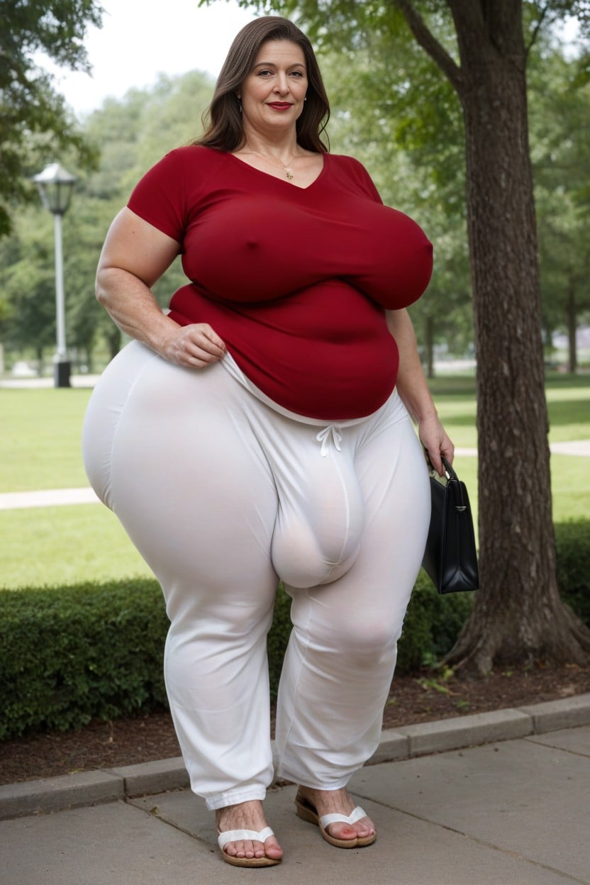 Long Course Brown Hair, Holding Paper, Black Purse Under Arm AI Porn