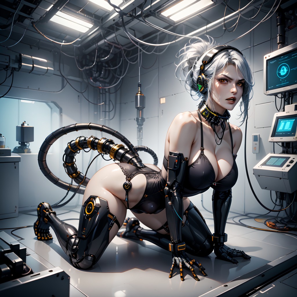 Charging Port Cable System, Robotic Tail Machined Gears Splitting Separating Mechanisms, Massive Breast Hentai AI Porn