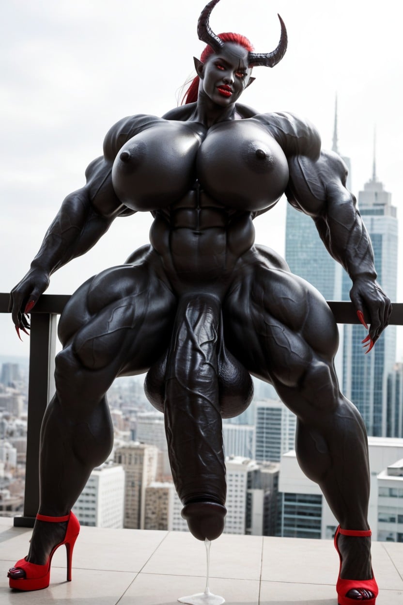 Elf Ears, Gigantic Muscle Delts, Gigantic Perfect Boobs Shemale AI Porn