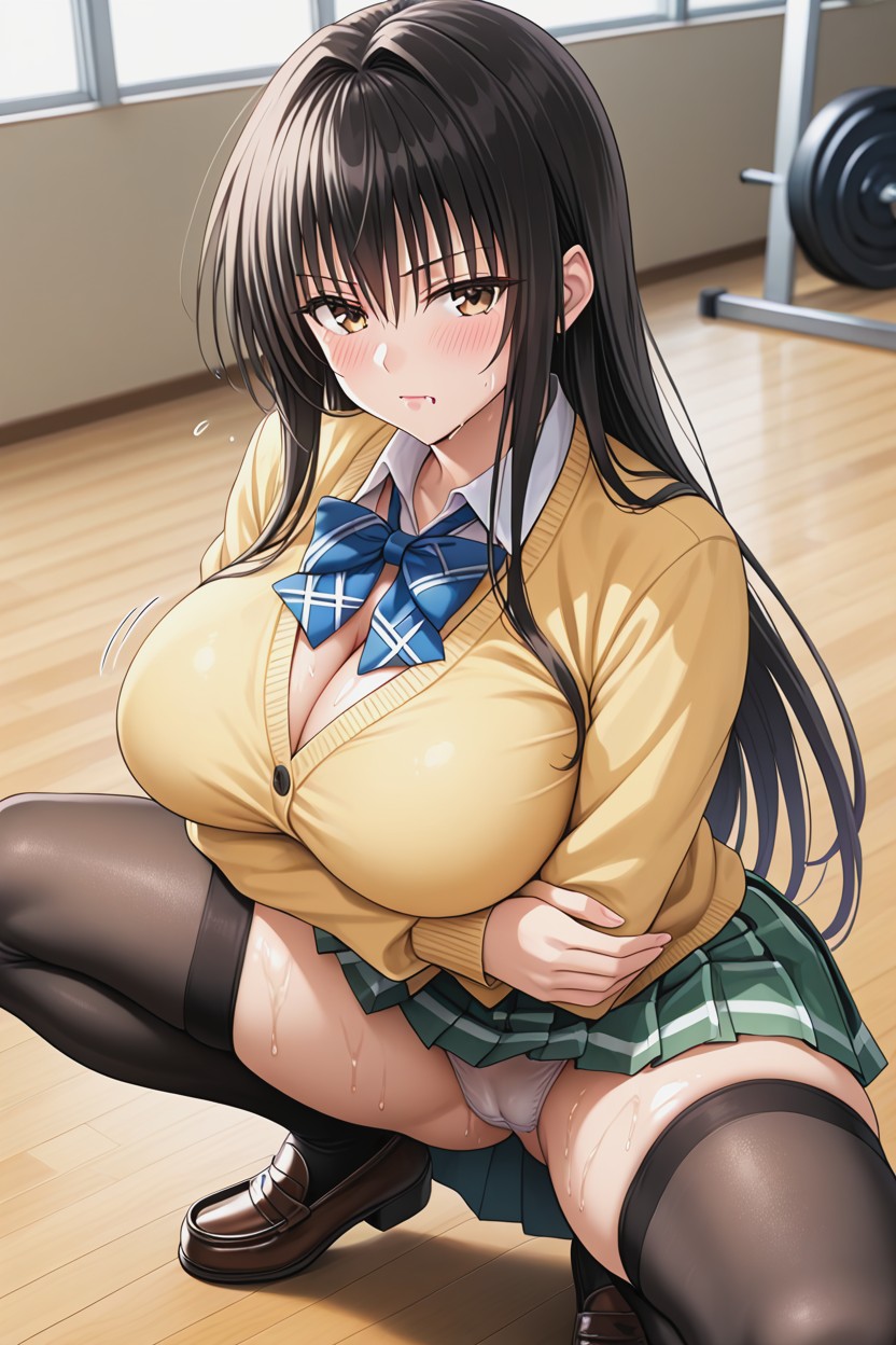 Light Blue Bow Tie, Arms Crossed, Thick Thighs Hentai AI Porn