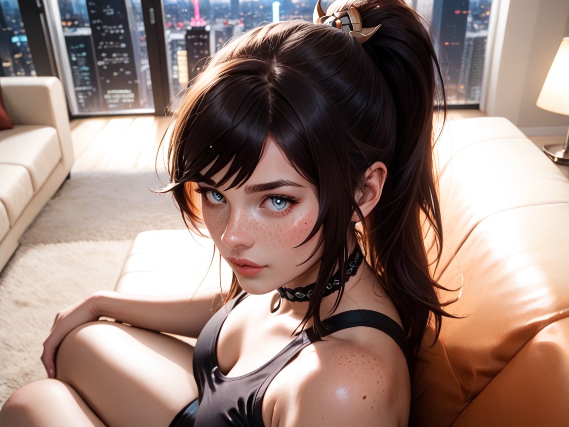 Tight Black Sports Bra, Octane Render, Face Of Klee From Genshin AI Porn