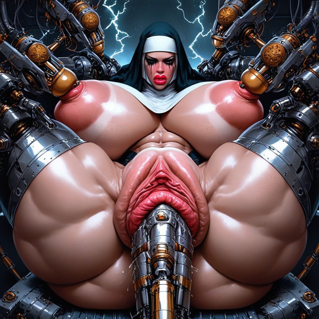 Dynamic Angle, Huge Vaginal Penetration, Huge Machines Fucking Pussy AI Porn