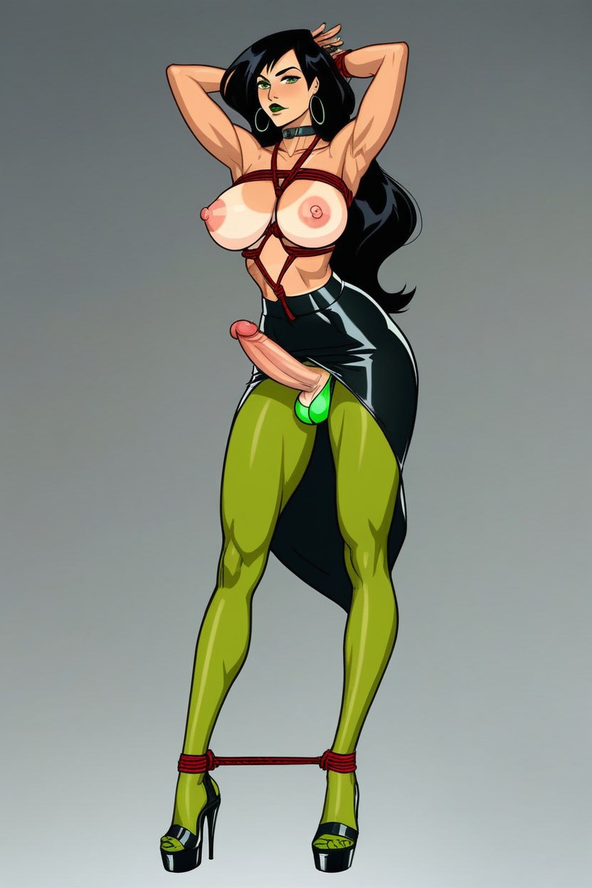 Arms Crossed, Topless, Bondage Shemale AI Porn
