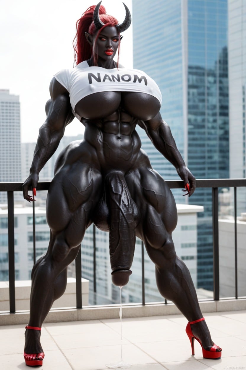Muscular, Black Cock Is Too Big, Gigantic Shemale AI Porn