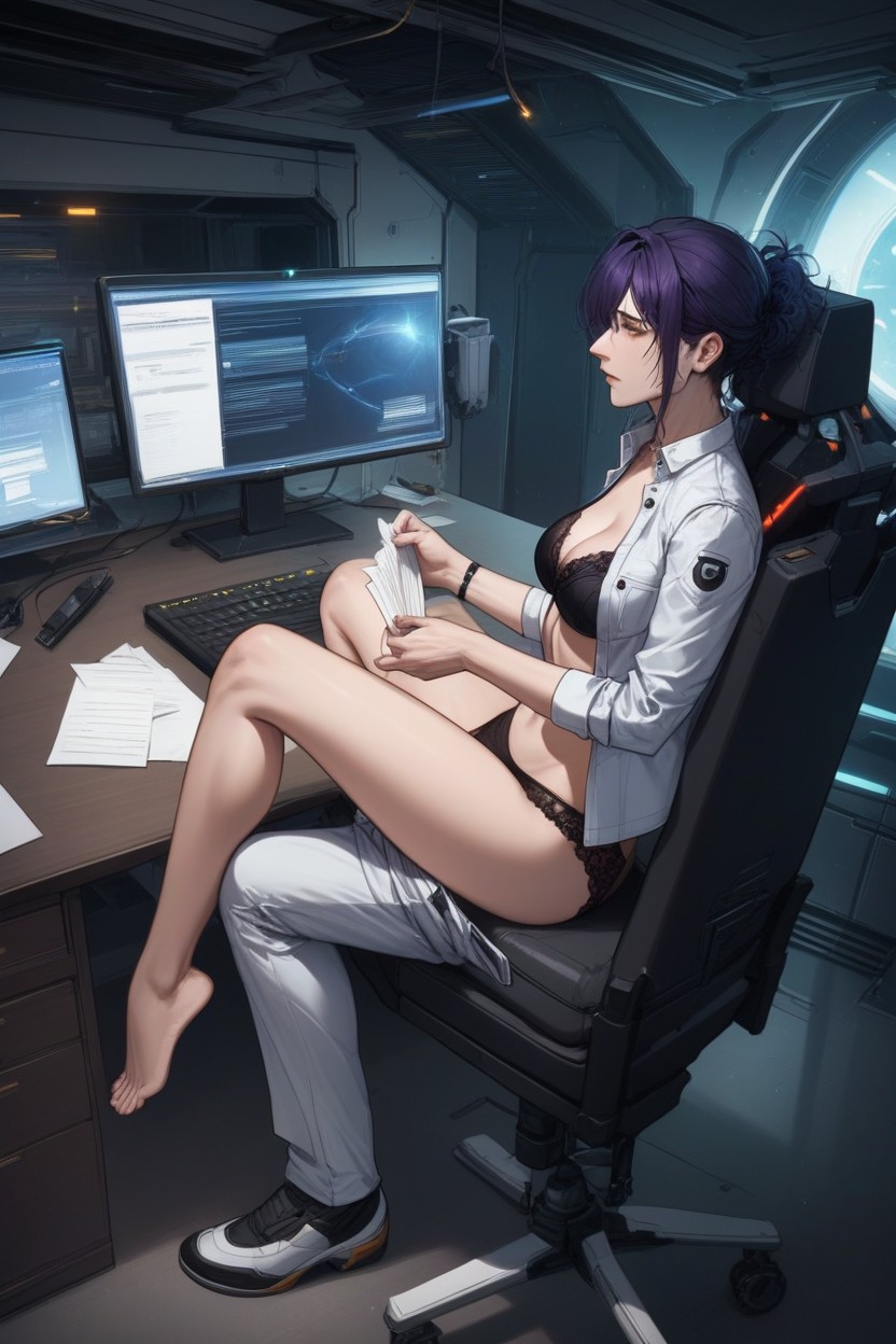 Bounce Lines, Sci Fi, In Spaceship Office AI Porn