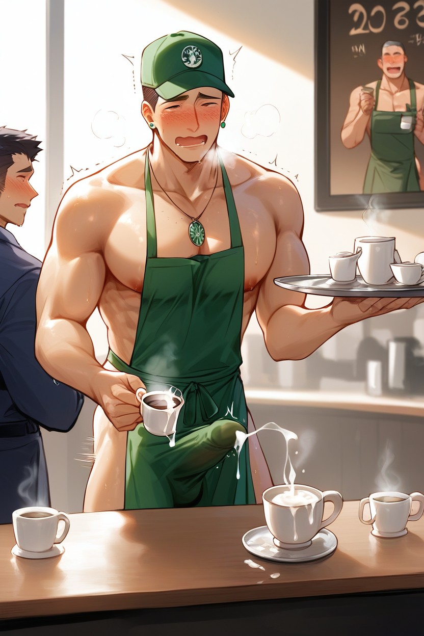 High Resolution, Apron, Earrings AI Gay Porn