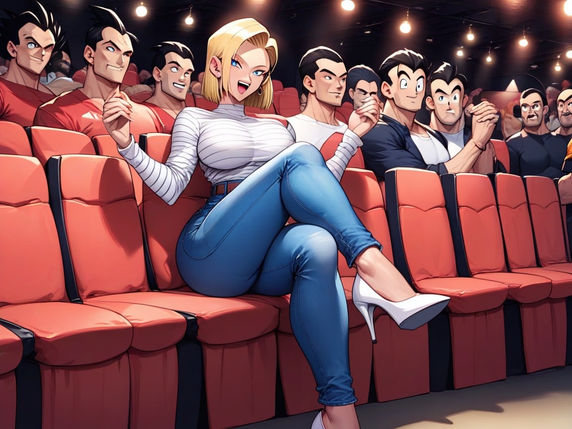 Crossed Legs, Puffy Breast, Hourglass Hentai AI Porn