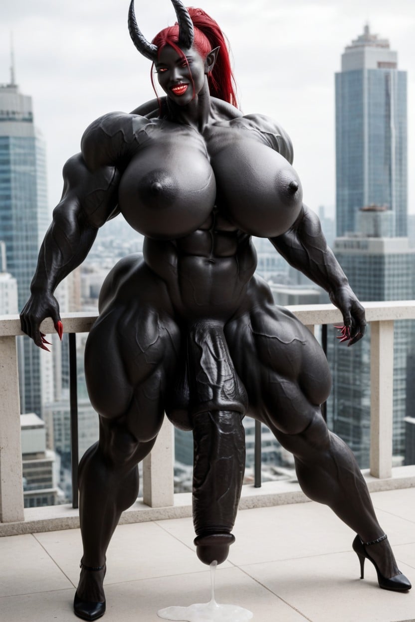 Thick Thighs, Gigantic, Bodybuilder Shemale AI Porn