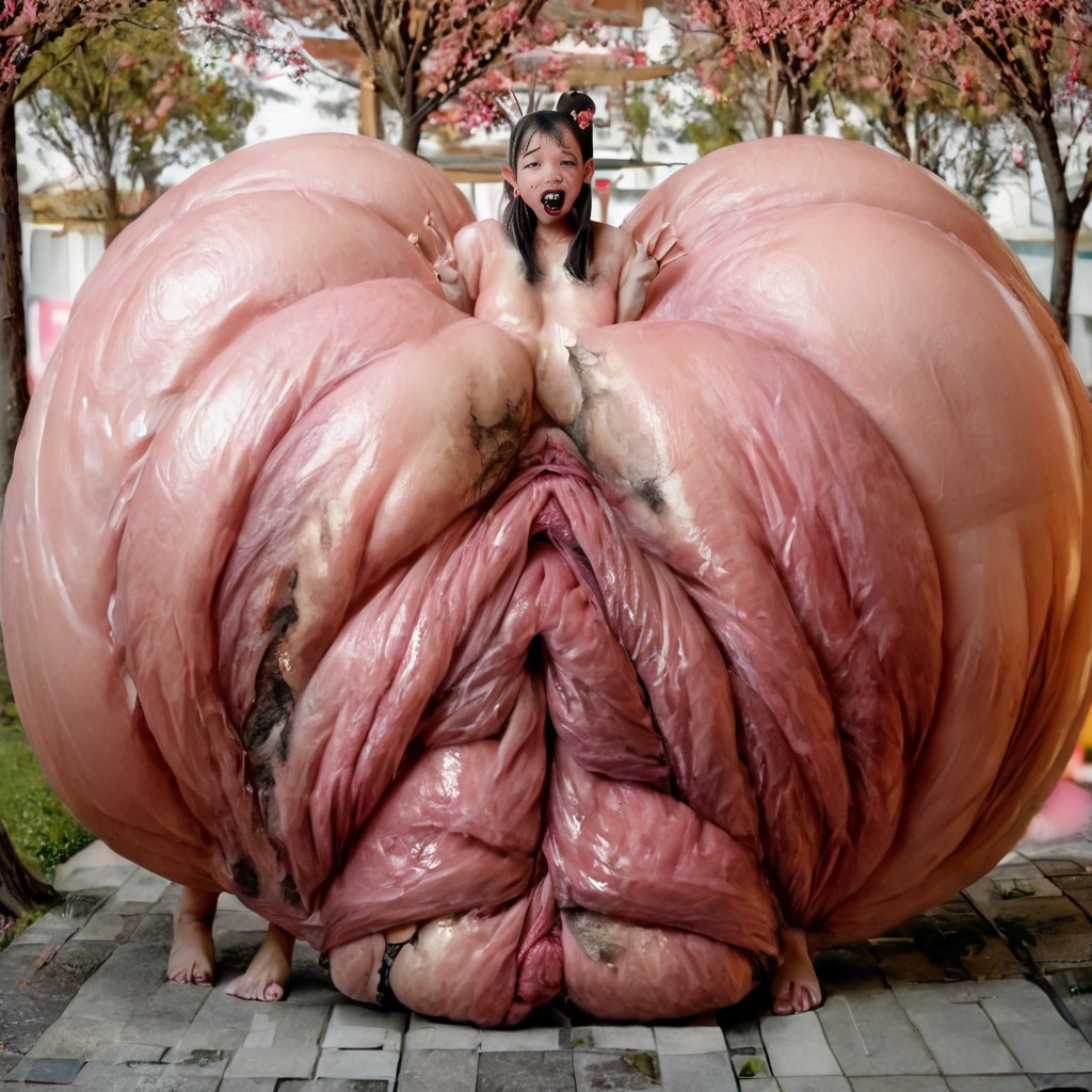 Asian, V Sign, Gigantic Labia AI Porn