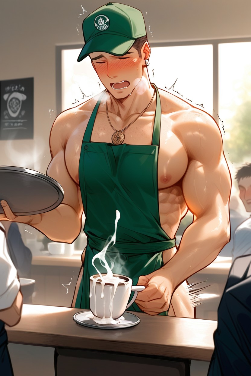 Coffee On Tray, Trembling, Newest 게이 AI 포르노
