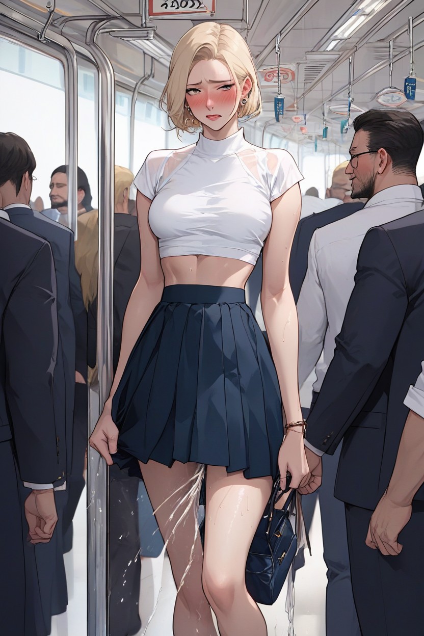 Skinny, Skirt, Small Breasts AI Porn