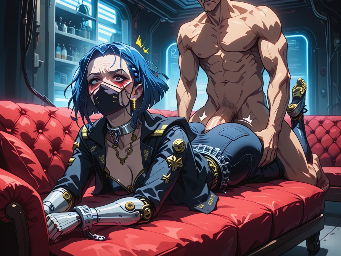 Stomach Bulge, Steampunk, Cybernetic Suit Hentai AI Porn