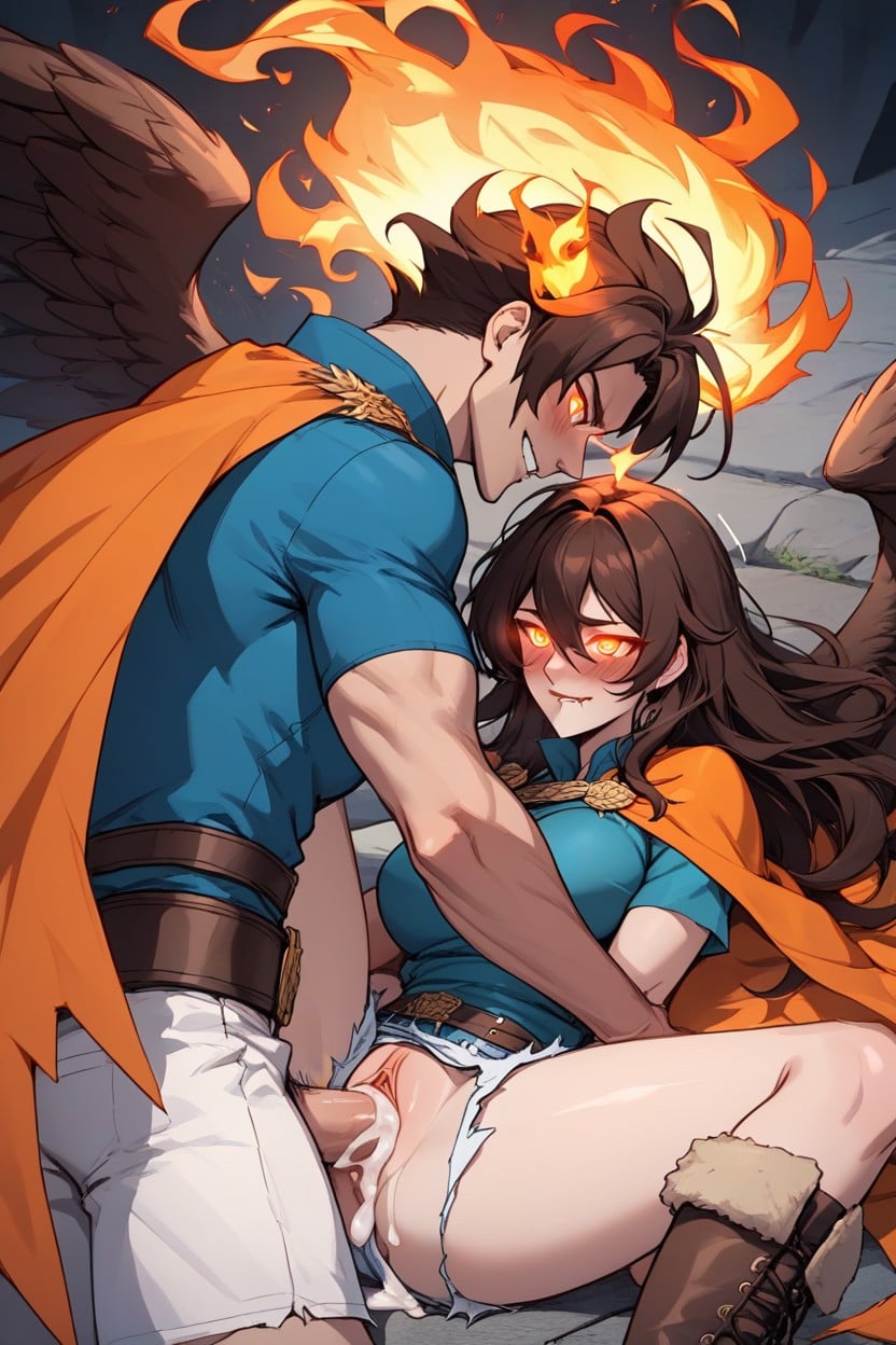 Fire, Embarrassed , Laying AI Porn