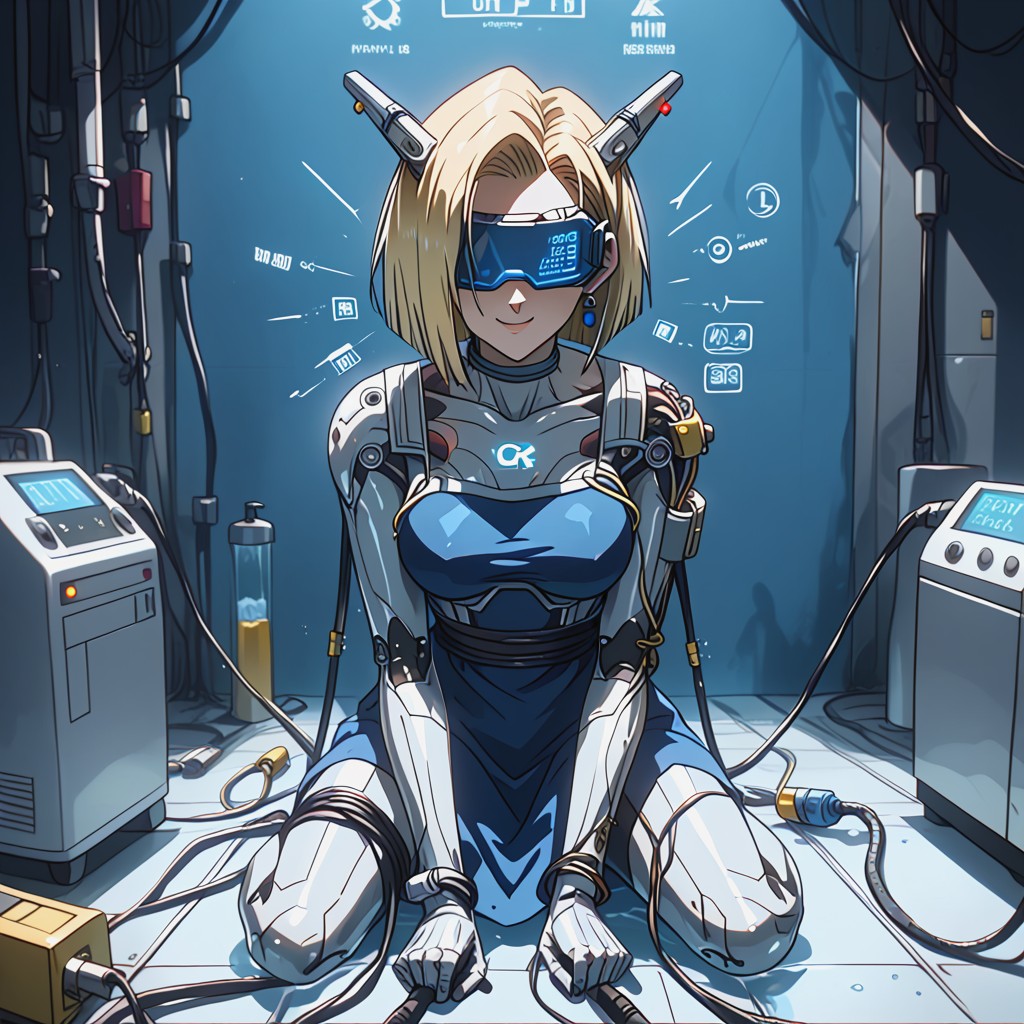 Diagonally Postures, Water Puddles, Robotics Cyberpunk Tech Hentai AI Porn