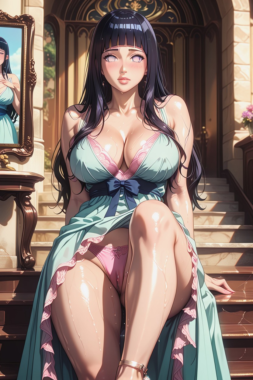 Hinata Hyuuga From Naruto, Man Slap Hyuuga Hinata Ass, Perfect Body Hentai AI Porn