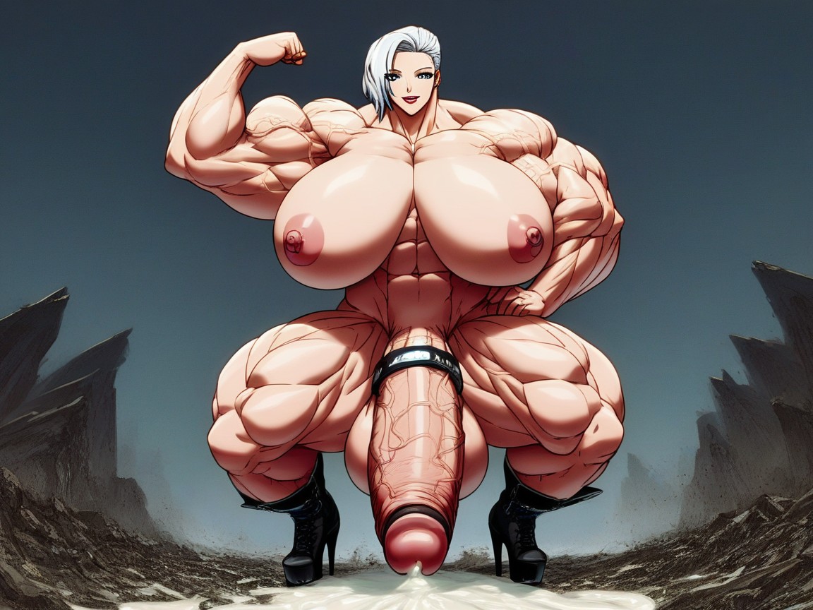 Hyper Muscular, Thicc, Breast Expansion MILF AI Porn
