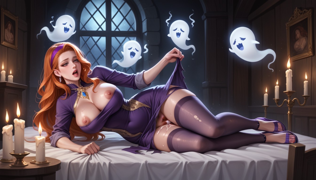 Bones On Ground, Detailed Vaginal Lips, Ginger Hentai AI Porn