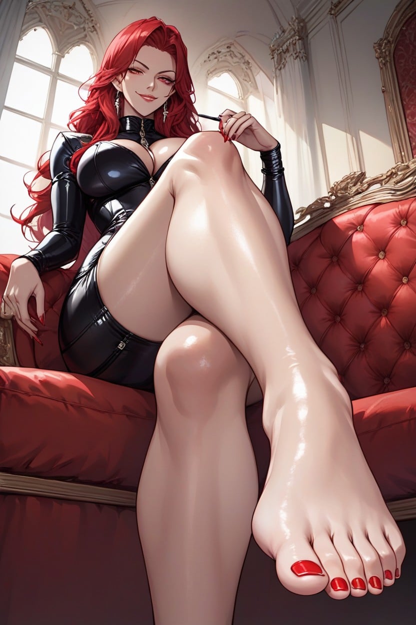Long Hair, Female, Foot Focus Hentai AI Porn