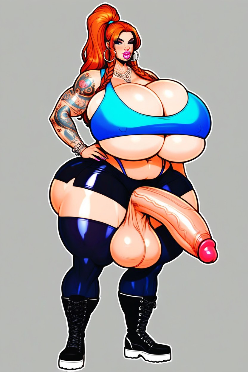 Leggings, Penis Bigger Then Body, Thick Lips Shemale AI Porn