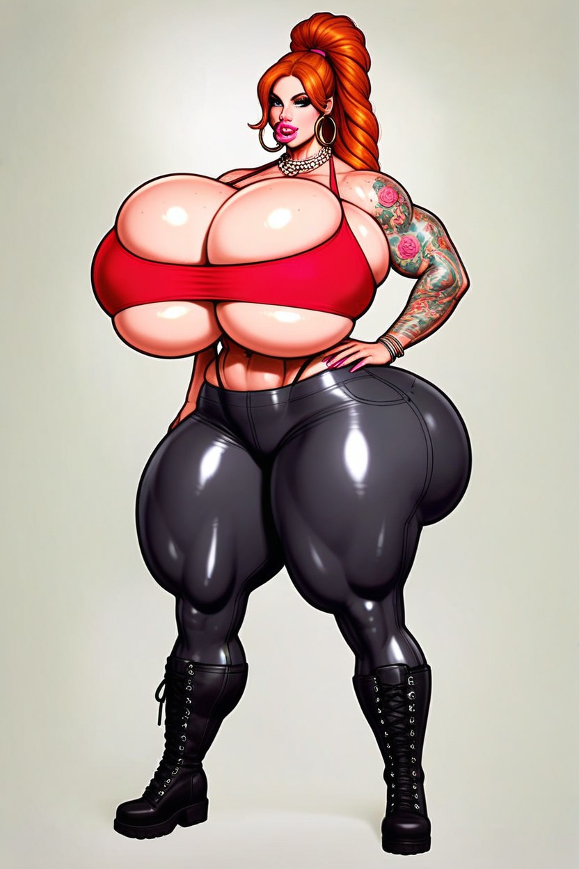 Necklace, Long Length, Boots Shemale AI Porn