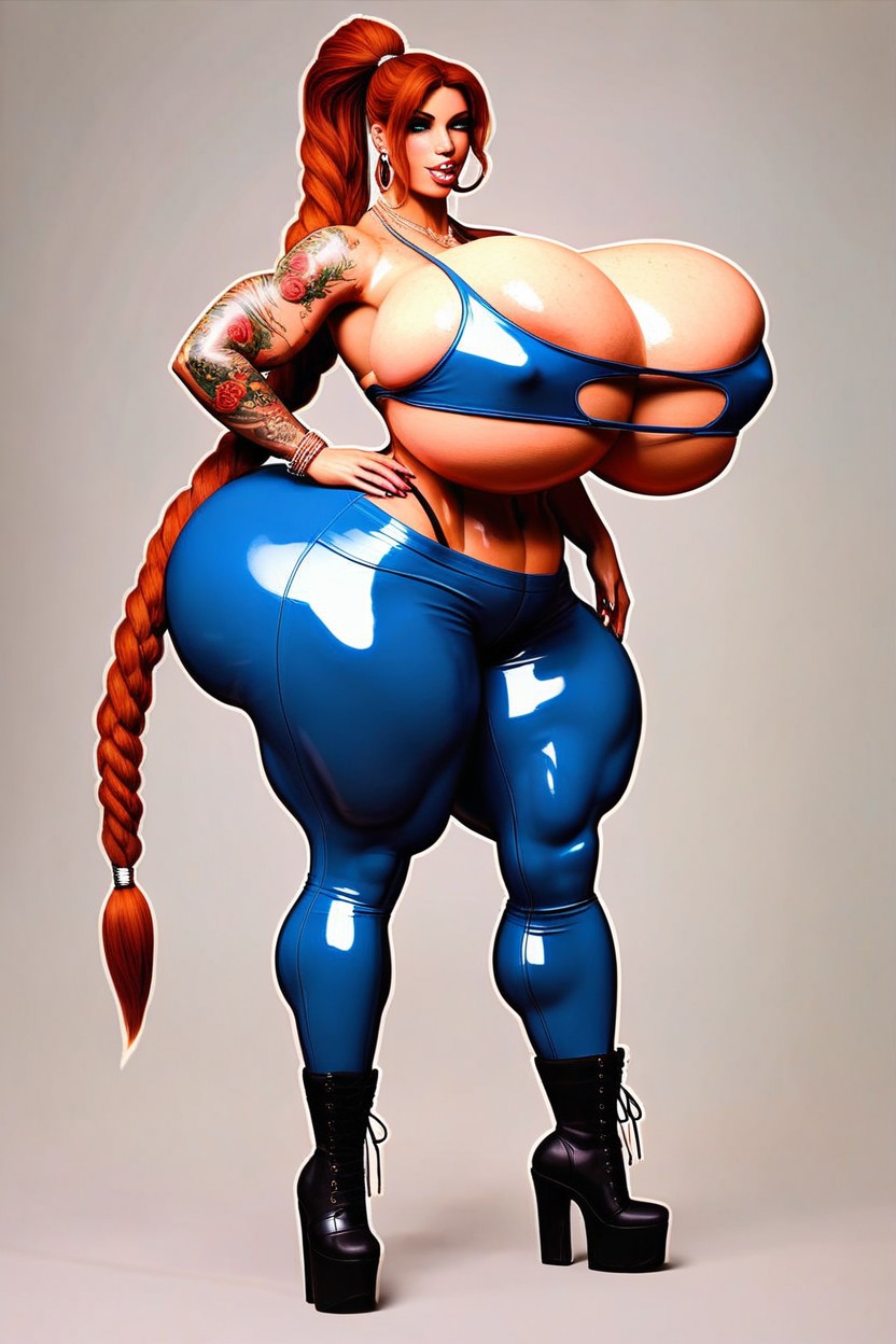 Model, Gigantic Perfect Boobs, Form Fitting Clothes Shemale AI Porn