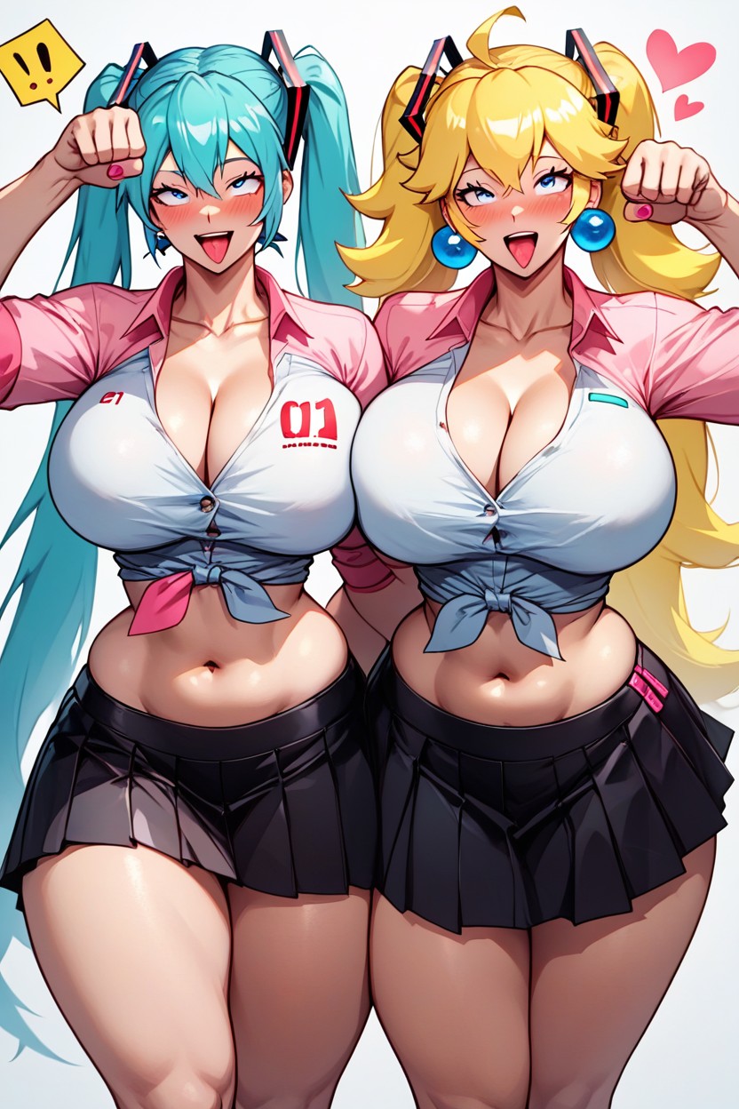 Exposed Waist, Rounded Ass, Rolling Eyes Hentai AI Porn
