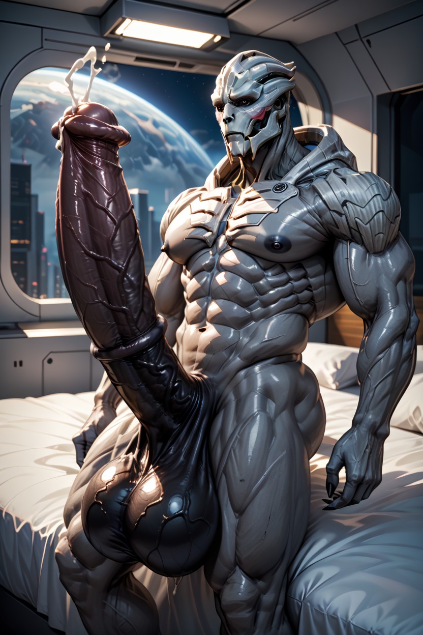 Musky, Gigantic Balls Bigger Than Torso, Musclé Porno IA Gay