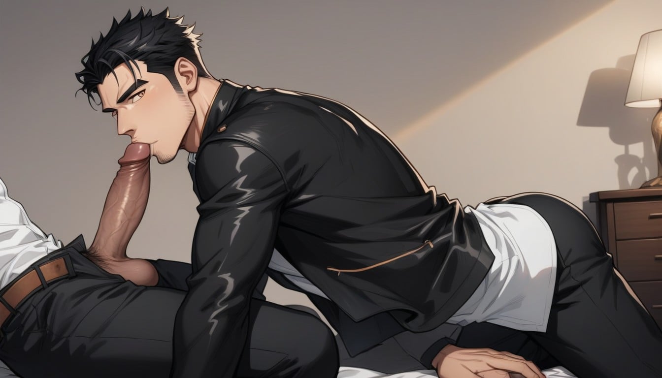 Lean Body, Black Hair, Open Shirt AI同性戀黃片