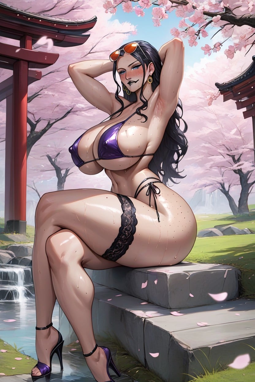 Legs Marked In The Calf Area, Blue Eyes, Sitting On A Bench Padded With Velvet Hentai AI Porn